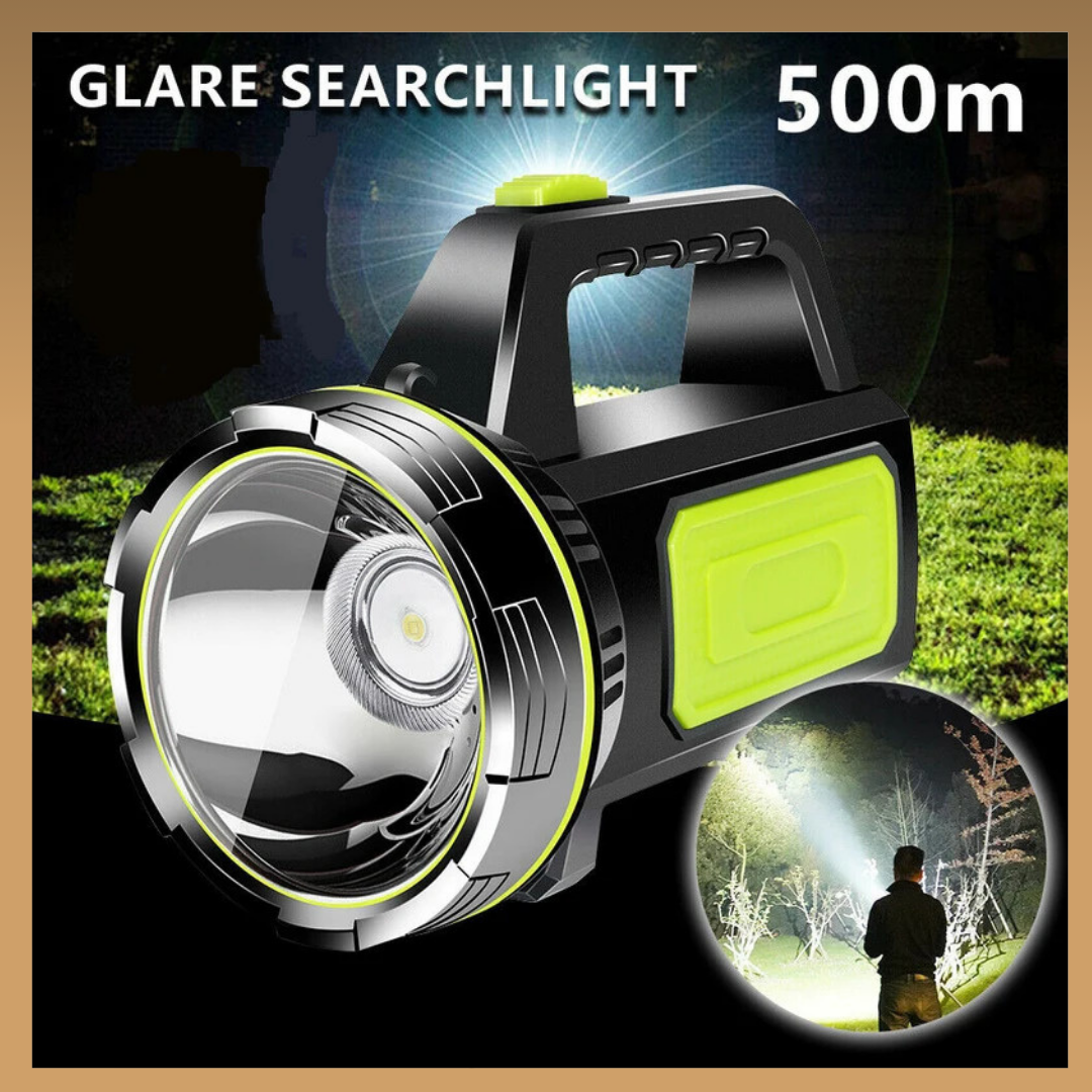 30W Waterproof Search Light – 20000mAh Battery & Solar Charging | Perfect for Camping & Emergencies