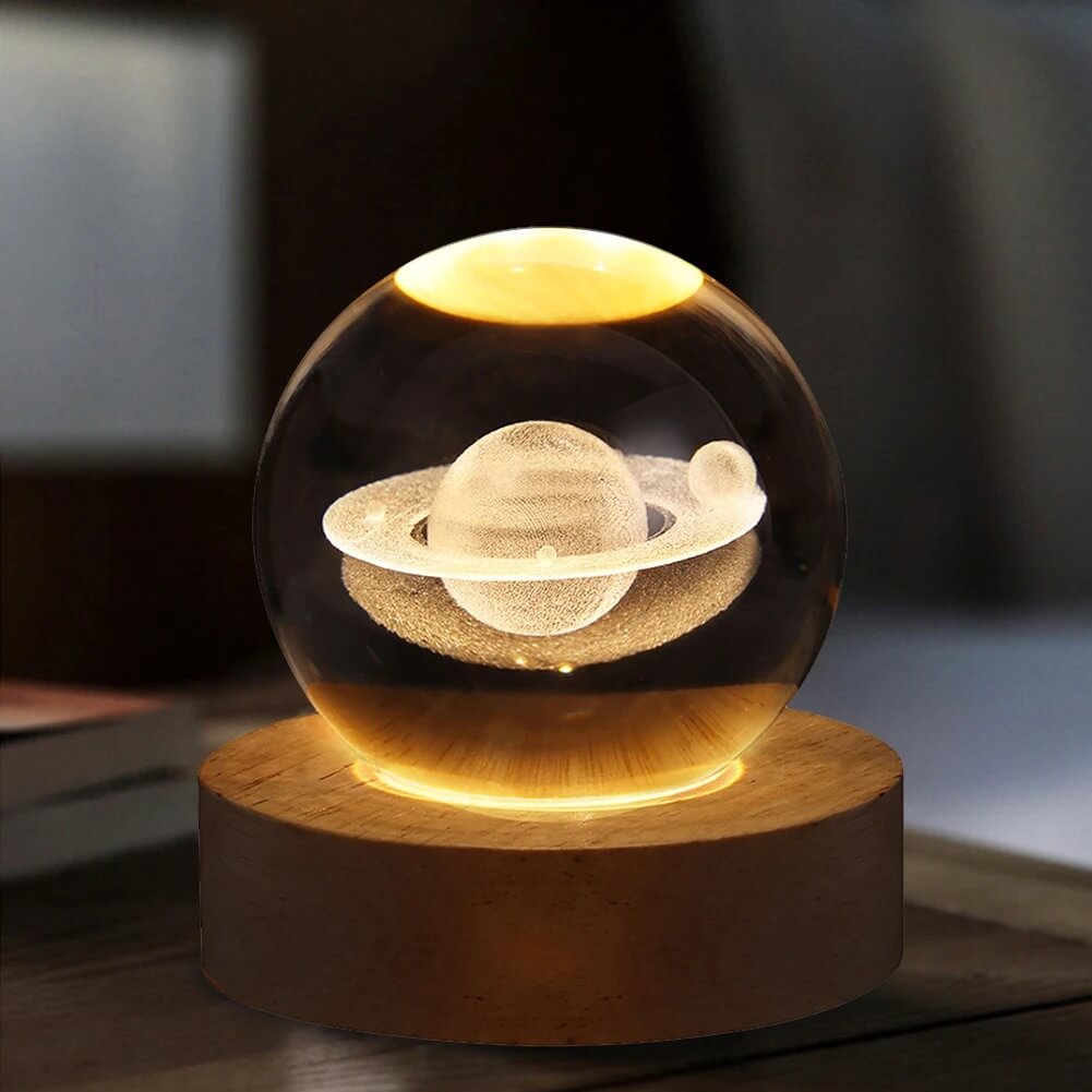 3D Crystal Galaxy Night Lamp – Moon, Earth & Solar System Designs| Perfect for Home Decor & Gifts